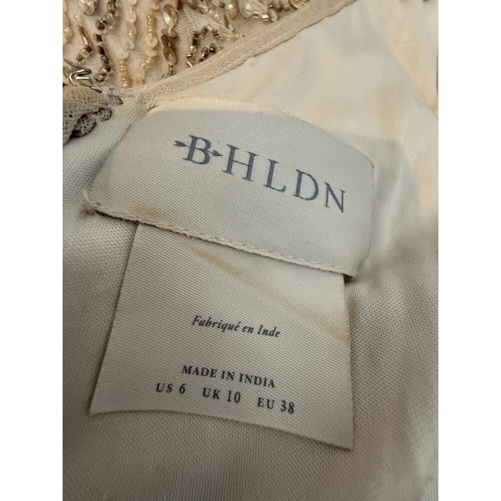 BHLDN Cream Fidelia Beaded Maxi Dress Oyster Sz 6 Anthropologie Wedding Gown - Picture 10 of 13